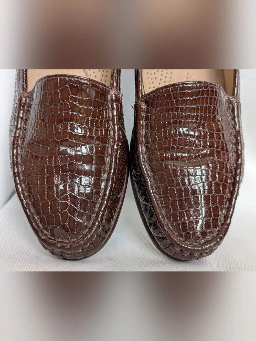 SAS Tripad Comfort Women's Loafers Size 9M Brown Crocodile Print Patent Leather